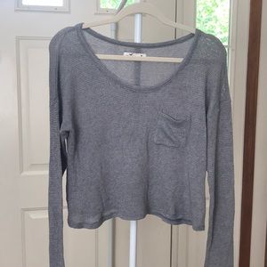 Hollister Gray Cropped Sweater